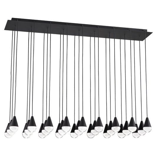 Cupola 27-Light Linear Chandelier - Nightshade Black Finish