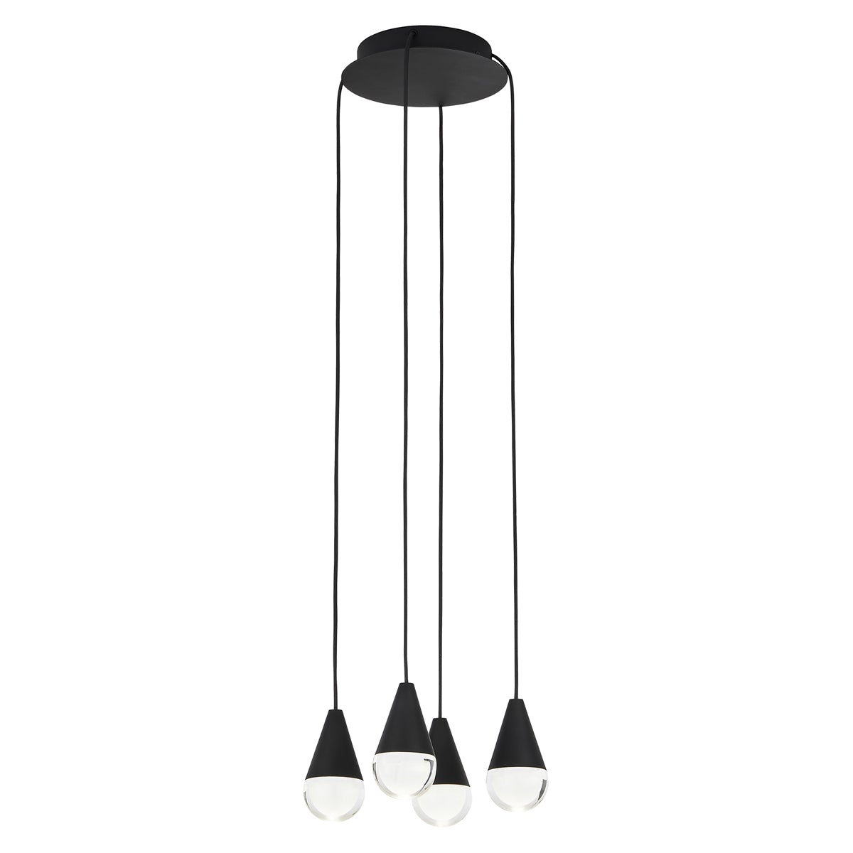 Cupola 4-Light Chandelier - Nightshade Black Finish