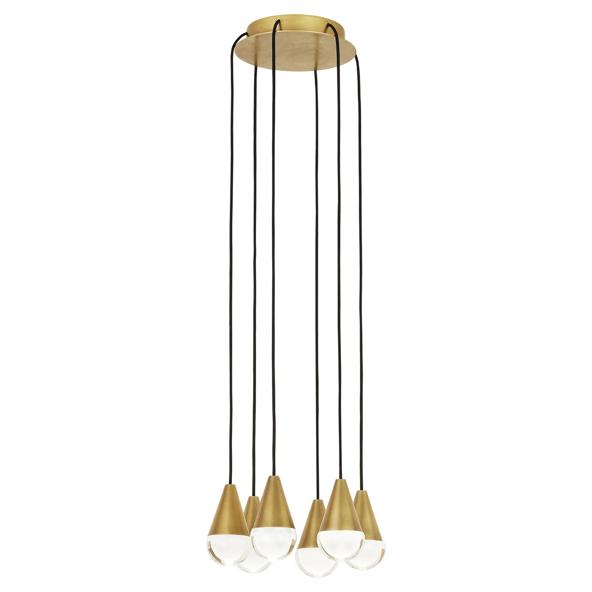 Cupola 6-Light Chandelier - Natural Brass Finish