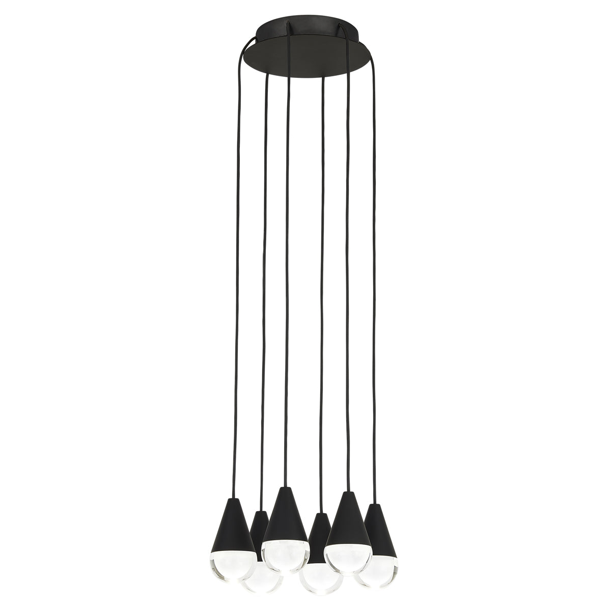 Cupola 6-Light Chandelier - Nightshade Black Finish