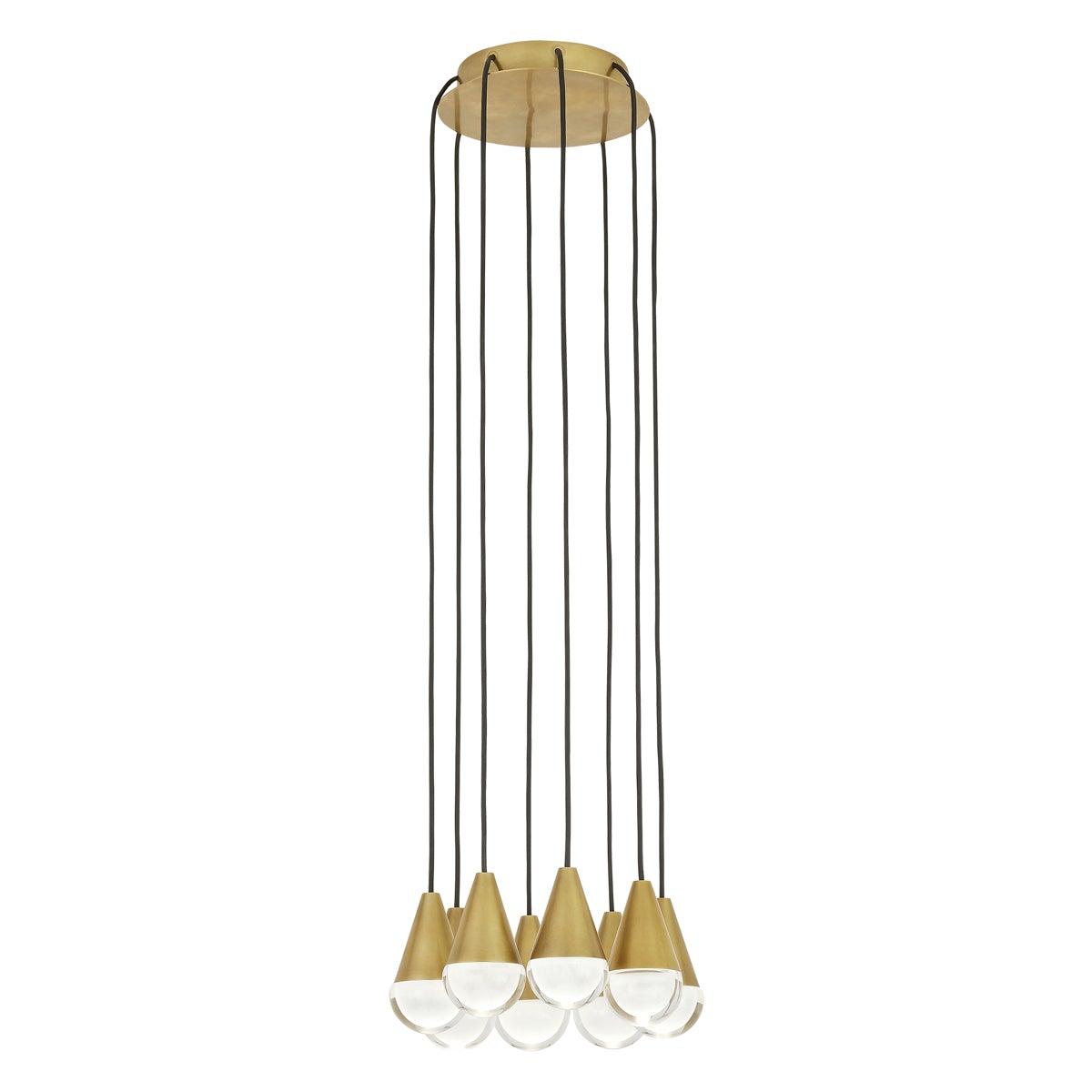 Cupola 8-Light Chandelier - Natural Brass Finish