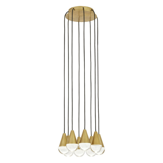 Cupola 8-Light Chandelier - Natural Brass Finish