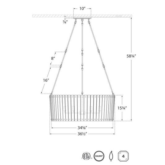 Cadence Large Chandelier - Diagram