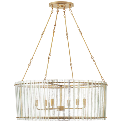 Cadence Large Chandelier - Hand-Rubbed Antique Brass Finish with Antique Mirror Shade