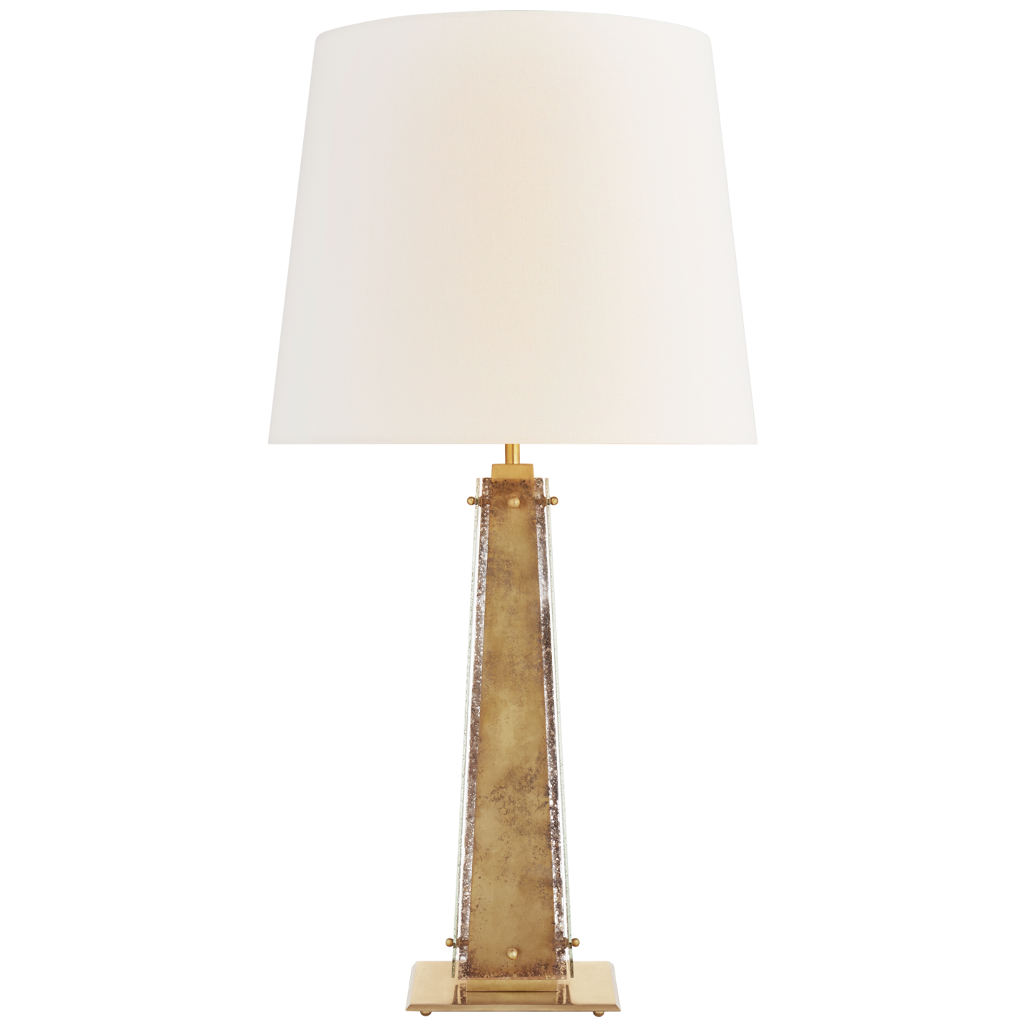 Cadence Large Table Lamp - Hand-Rubbed Antique Brass Finish with Antique Mirror Glass