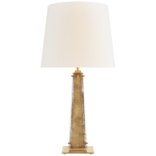 Cadence Large Table Lamp - Hand-Rubbed Antique Brass Finish with Antique Mirror Glass