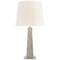 Load image into Gallery viewer, Cadence Large Table Lamp - Polished Nickel Finish with Antique Mirror Glass
