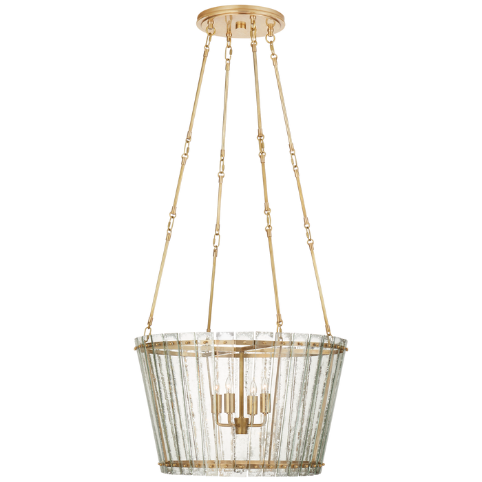 Cadence Medium Chandelier - Hand-Rubbed Antique Brass with Antique Mirror Shade