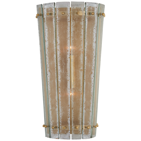 Cadence Medium Sconce - Hand-Rubbed Antique Brass Finish with Antique Mirror Shade