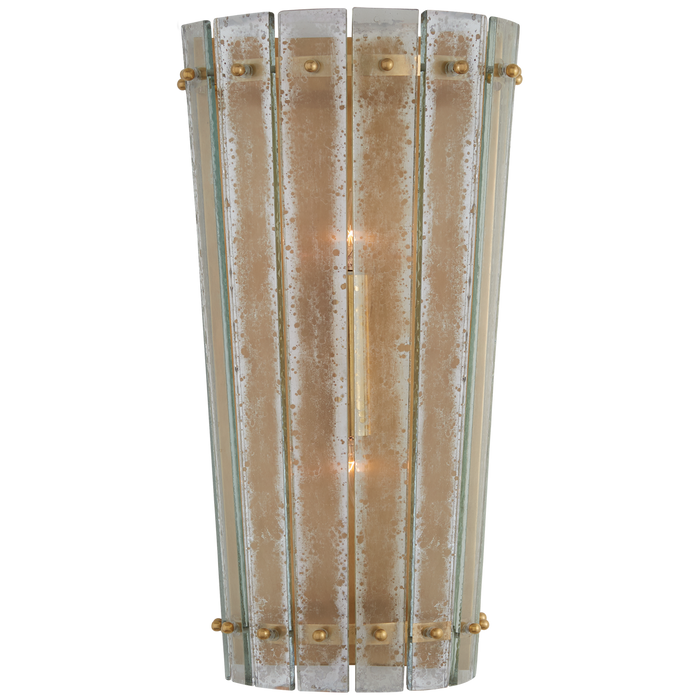 Cadence Medium Sconce - Hand-Rubbed Antique Brass Finish with Antique Mirror Shade