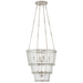 Cadence Medium Waterfall Chandelier - Polished Nickel Finish with Antique Mirror Shade