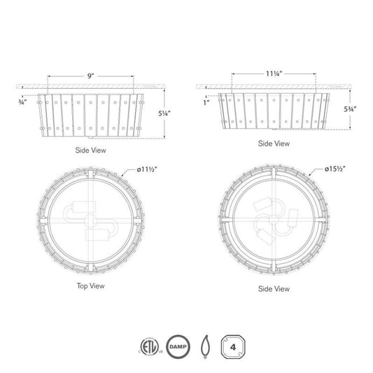 Cadence Single-Tier Flush Mount - Diagram