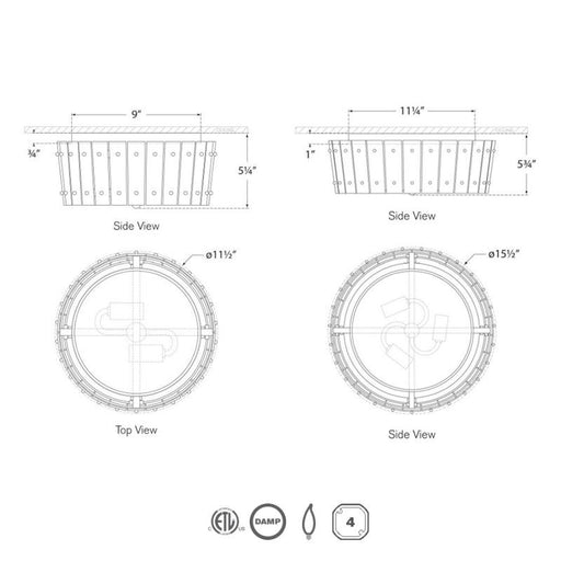 Cadence Single-Tier Flush Mount - Diagram