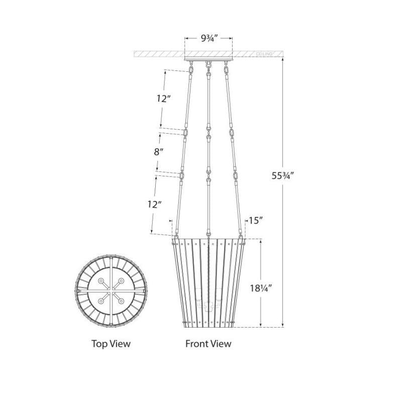 Cadence Small Tall Chandelier - Diagram