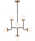 Load image into Gallery viewer, Cafe 8-Light Chandelier - Satin Brass Finish
