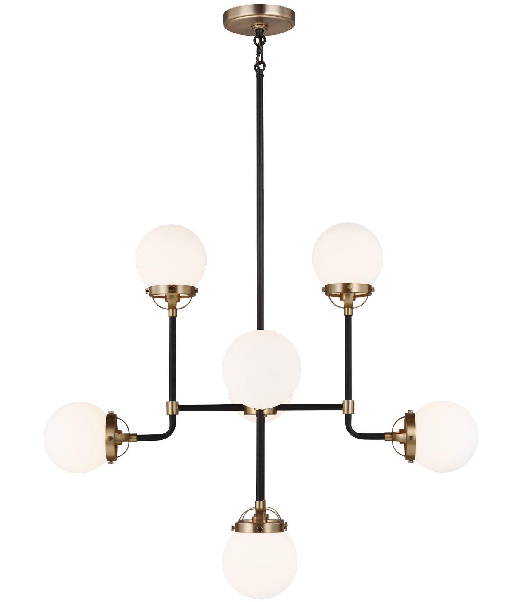 Cafe 8-Light Chandelier - Satin Brass Finish