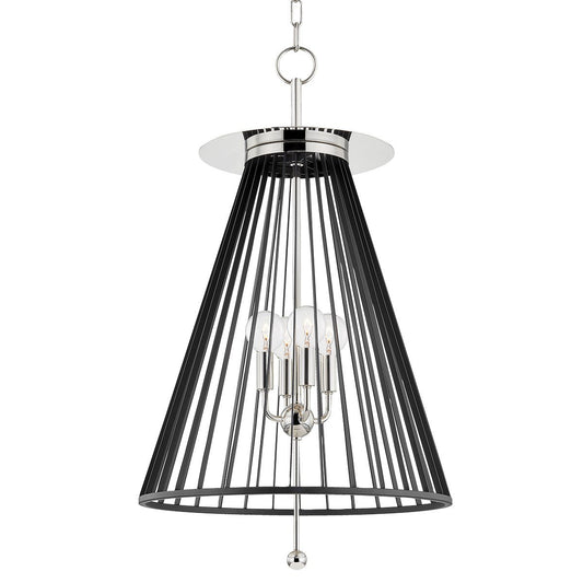 Cagney Large Pendant - Polished Nickel/Black Finish