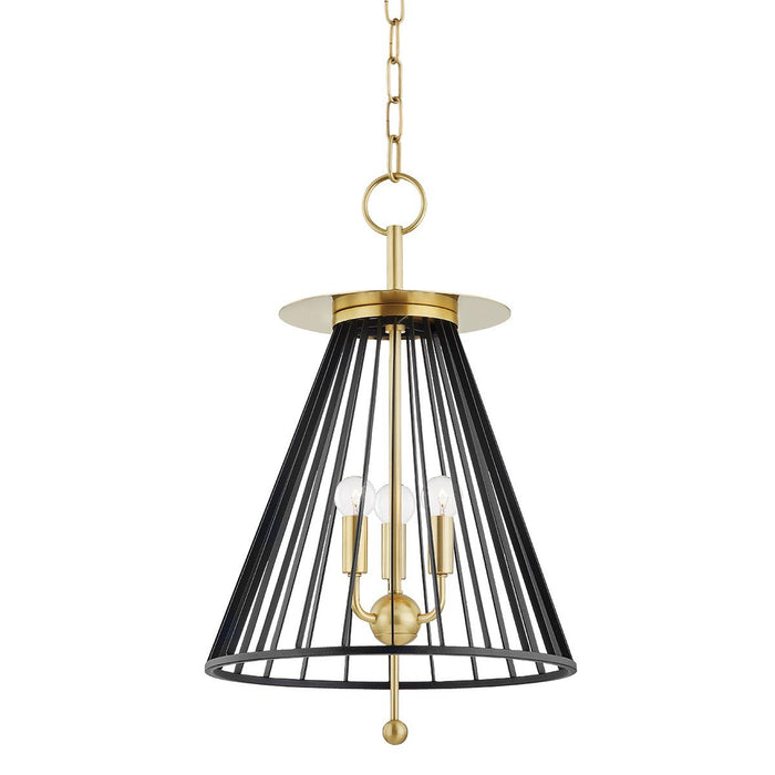 Cagney Small Pendant - Aged Brass/Black Finish