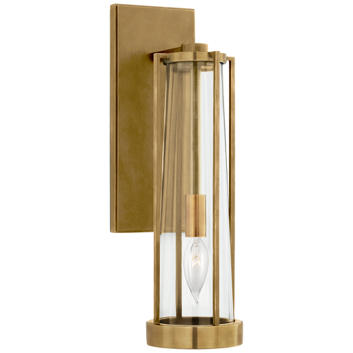 Calix Bracketed Sconce - Hand-Rubbed Antique Brass with Clear Glass