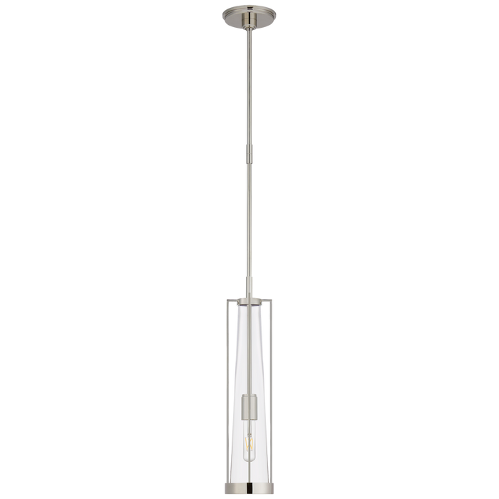 Calix Tall Pendant - Polished Nickel & Clear Glass