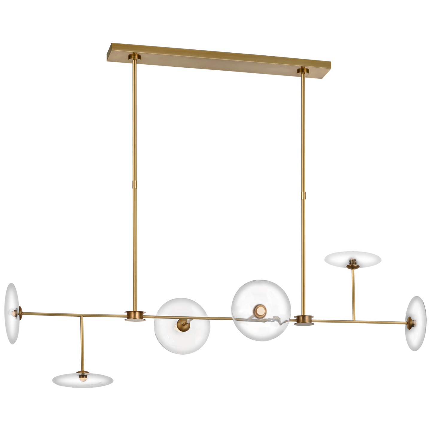 Calvino Linear Chandelier Hand-Rubbed Antique Brass