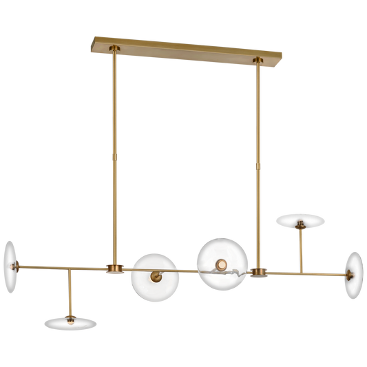 Calvino Linear Chandelier Hand-Rubbed Antique Brass