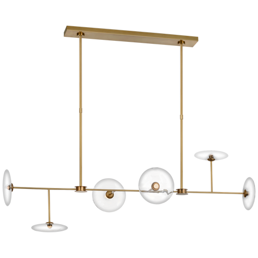 Calvino Linear Chandelier Hand-Rubbed Antique Brass