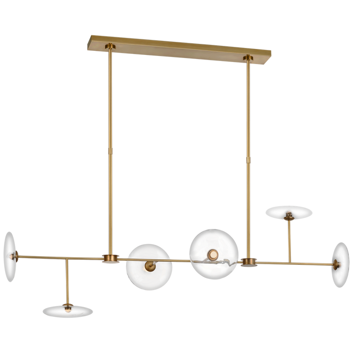 Calvino Linear Chandelier Hand-Rubbed Antique Brass