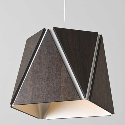 Calx Pendant in Dark Stained Walnut with Brushed Aluminum Finish