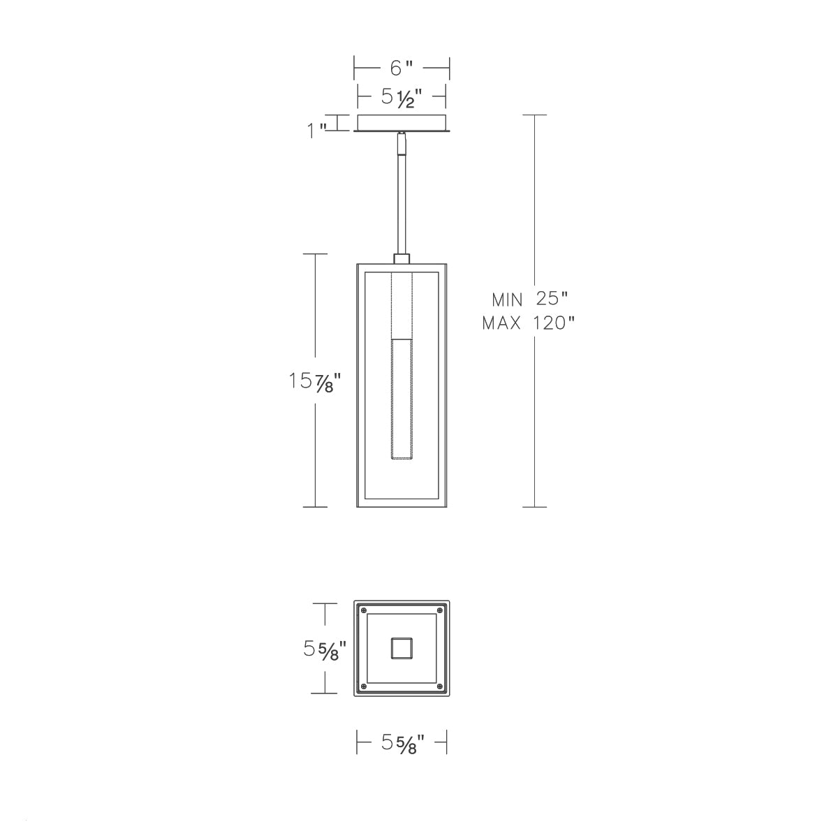 Cambridge LED Outdoor Pendant - Diagram