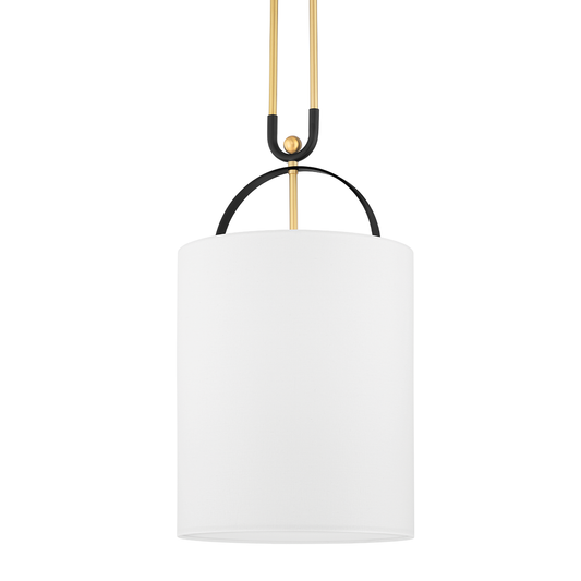 Campbell Hall Narrow Pendant - Aged Brass/Black Brass Finish