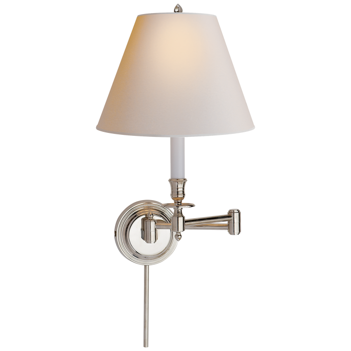 Candlestick Swing Arm - Polished Nickel/Natural Paper