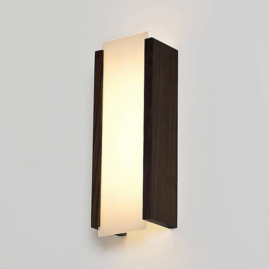 Capio Short LED Wall Sconce - Dark Stained Walnut Finish