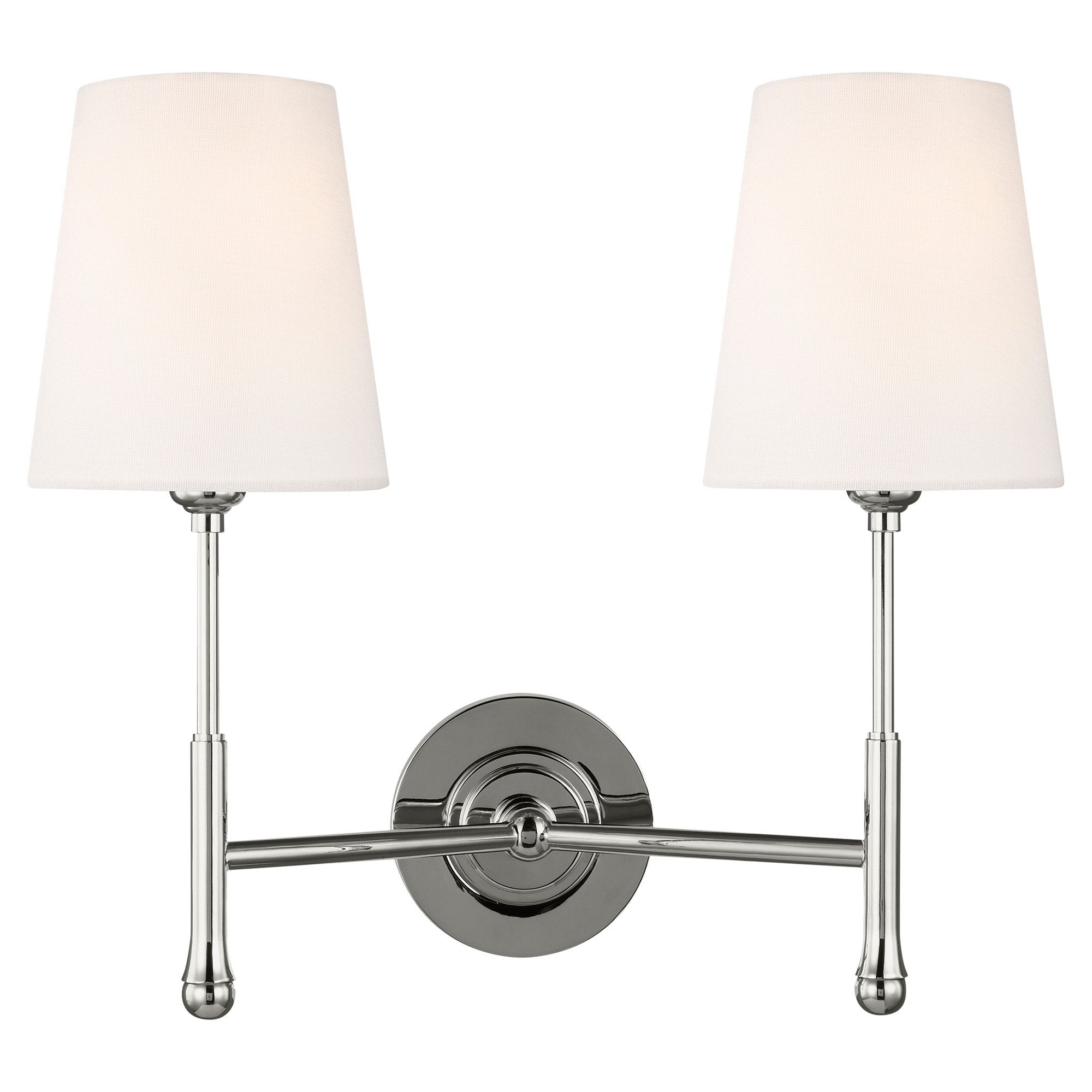 Capri 2 Light Wall Sconce - Polished Nickel Finish