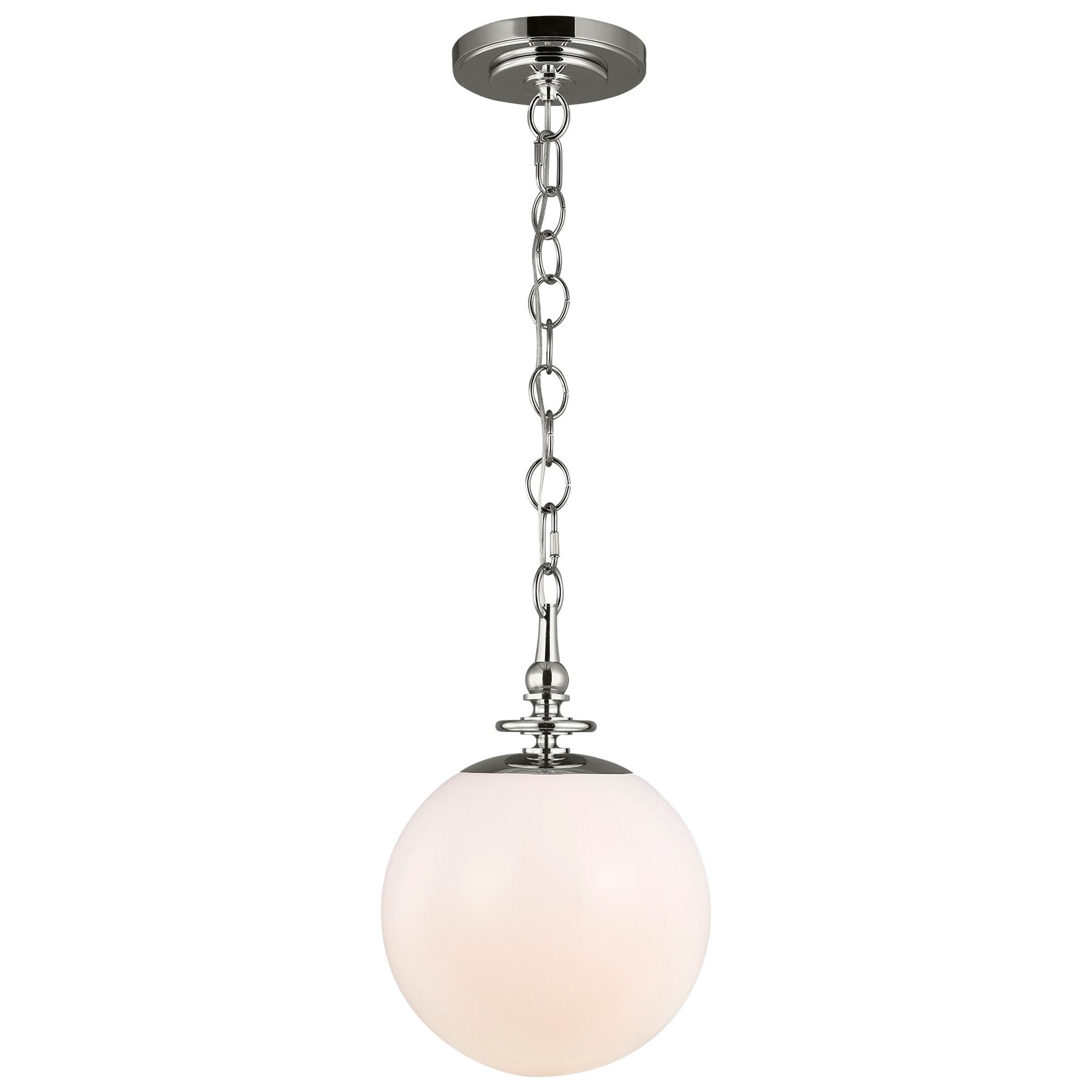 Capri Medium Globe Pendant - Polished Nickel Finish