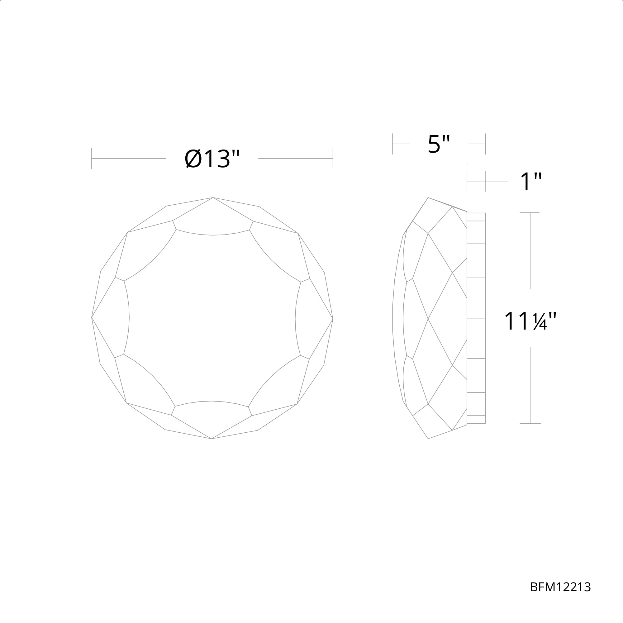 Carat LED Flush Mount - Diagram