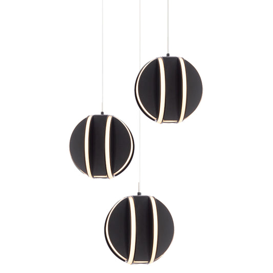 Carillion Multi-Light LED Pendant - Black Finish