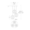 Load image into Gallery viewer, Carillion Multi-Light LED Pendant - Diagram
