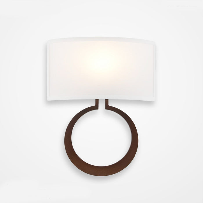 Carlyle Circlet Linen Wall Sconce - Bronze Finish