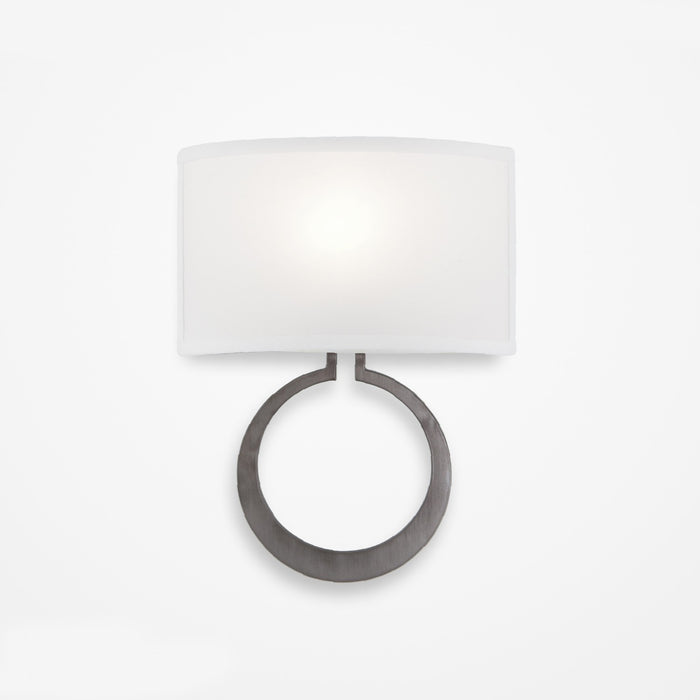 Carlyle Circlet Linen Wall Sconce - Gunmetal Finish