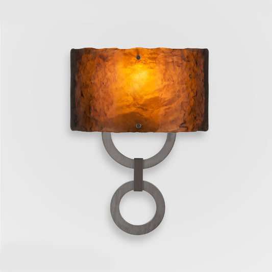 Carlyle Round Link Glass Wall Sconce