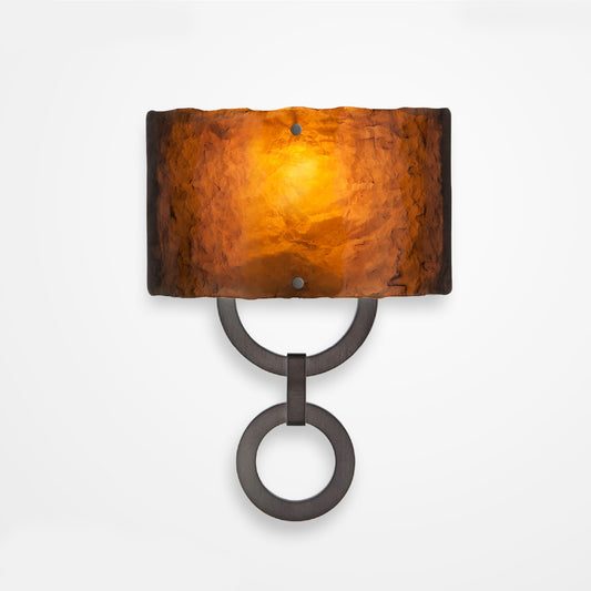 Carlyle Round Link Glass Wall Sconce