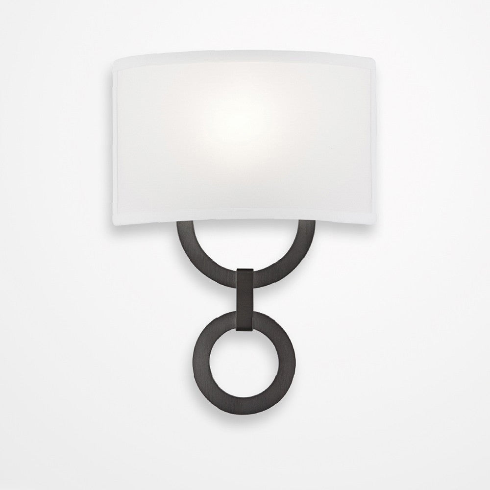 Carlyle Round Link Linen Wall Sconce