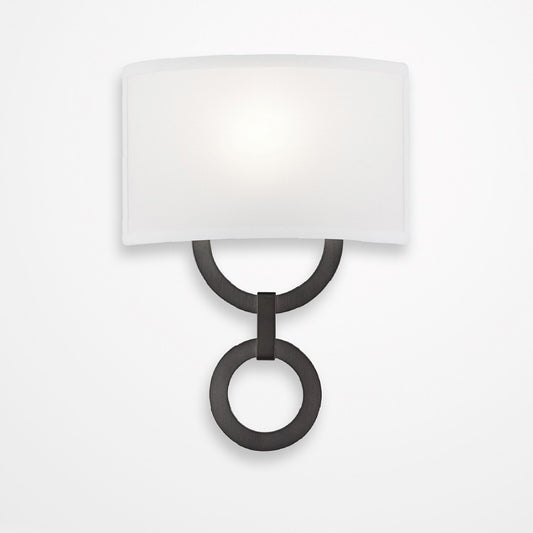 Carlyle Round Link Linen Wall Sconce