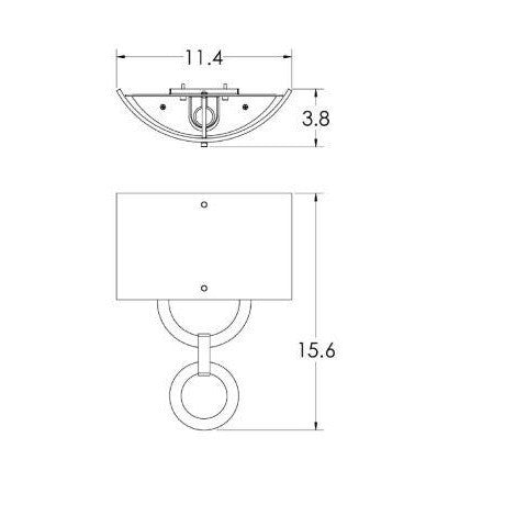 Carlyle Round Link Linen Wall Sconce - Diagram