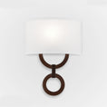 Load image into Gallery viewer, Carlyle Round Link Linen Wall Sconce
