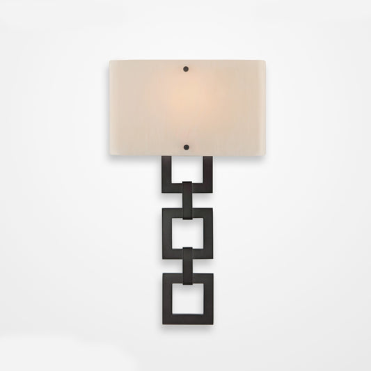 Carlyle Square Link Glass Wall Sconce