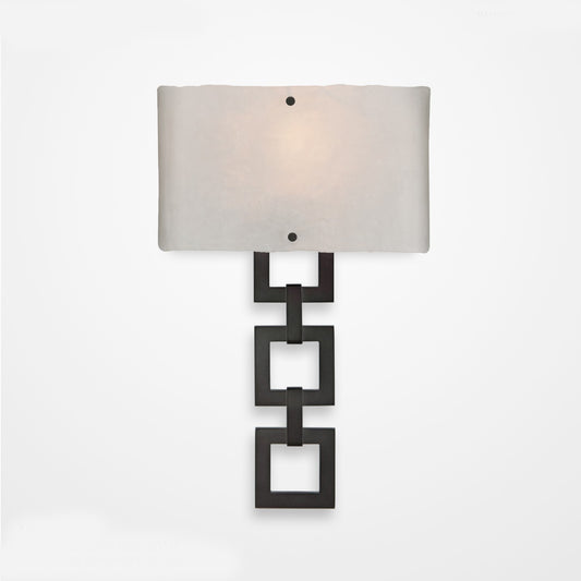 Carlyle Square Link Glass Wall Sconce