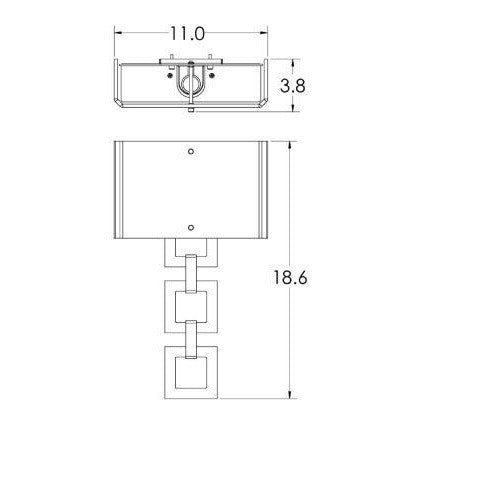 Carlyle Square Link Linen Wall Sconce - Diagram