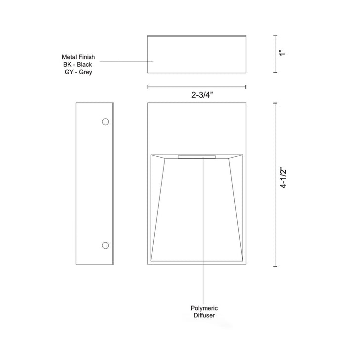 Casa LED Outdoor Wall Sconce - Diagram
